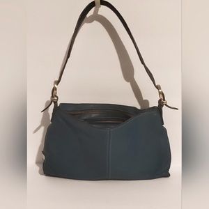 Authentic Liz Claiborne Leather Teal Shoulder Bag Purse!
